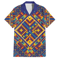 Kolose-Tuvalu Crochet Family Matching Off The Shoulder Long Sleeve Dress and Hawaiian Shirt with Polynesian and Pacific Tattoos LT03 Dad's Shirt - Short Sleeve Navy - Polynesian Pride
