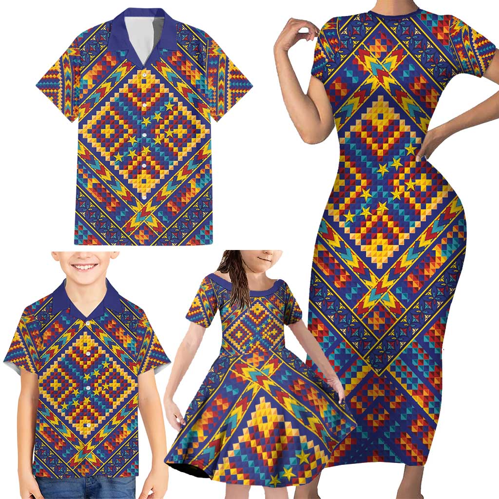 Kolose-Tuvalu Crochet Family Matching Short Sleeve Bodycon Dress and Hawaiian Shirt with Polynesian and Pacific Tattoos LT03 - Polynesian Pride