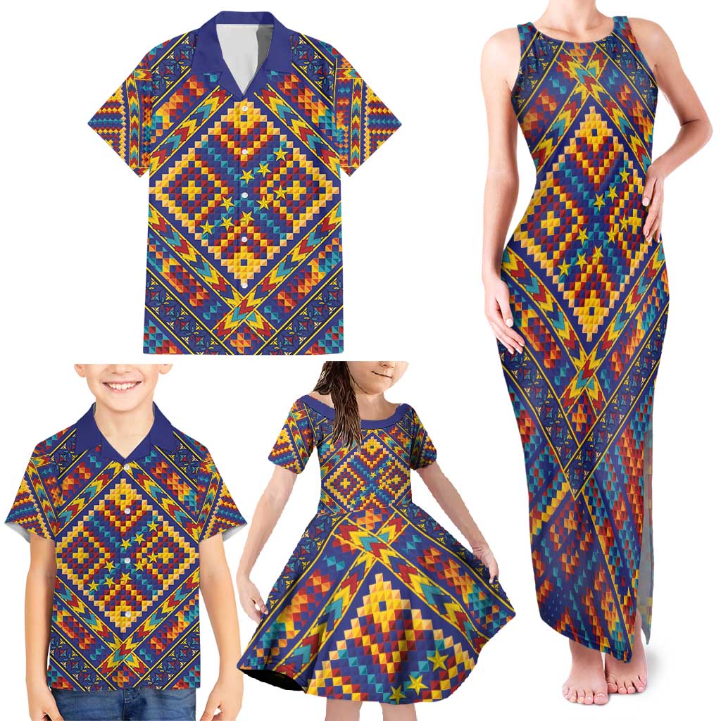 Kolose-Tuvalu Crochet Family Matching Tank Maxi Dress and Hawaiian Shirt with Polynesian and Pacific Tattoos LT03 - Polynesian Pride