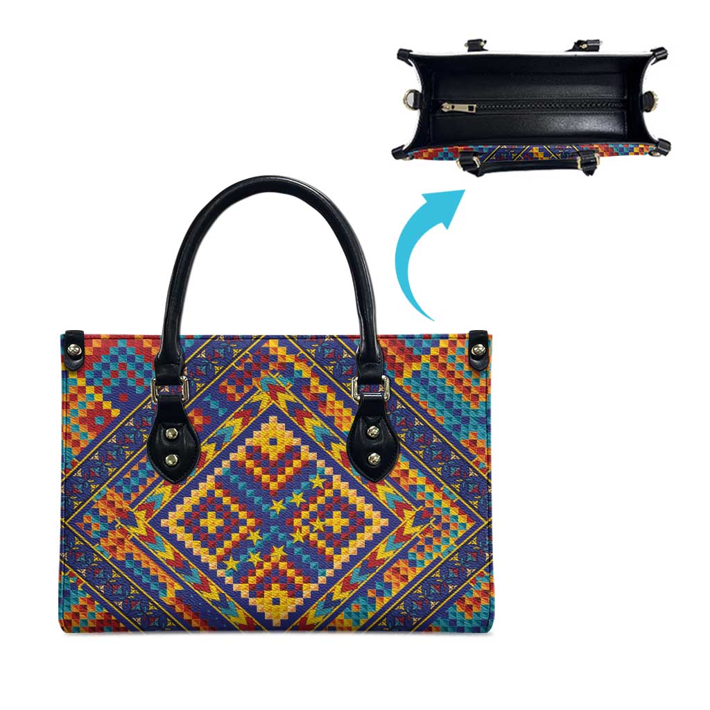 Kolose-Tuvalu Crochet Leather Bag with Polynesian and Pacific Tattoos - Polynesian Pride