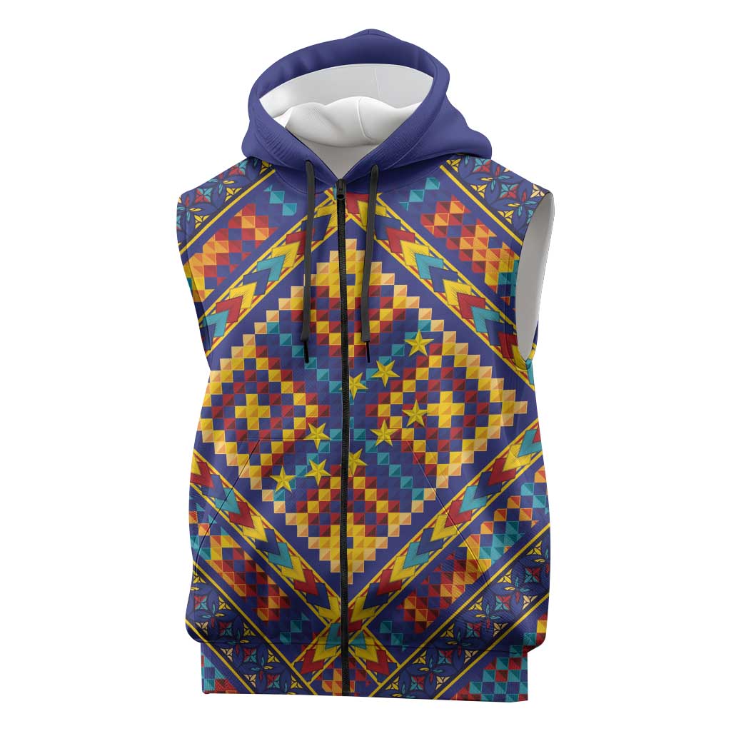 Kolose-Tuvalu Crochet Sleeveless Zip Hoodie with Polynesian and Pacific Tattoos LT03 Navy - Polynesian Pride