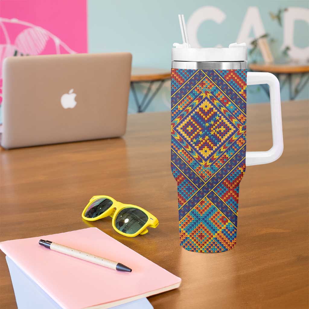 Kolose-Tuvalu Crochet Tumbler With Handle with Polynesian and Pacific Tattoos - Polynesian Pride