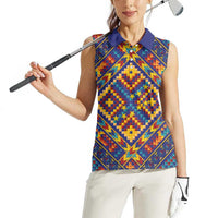 Kolose-Tuvalu Crochet Women Sleeveless Polo Shirt with Polynesian and Pacific Tattoos - Polynesian Pride