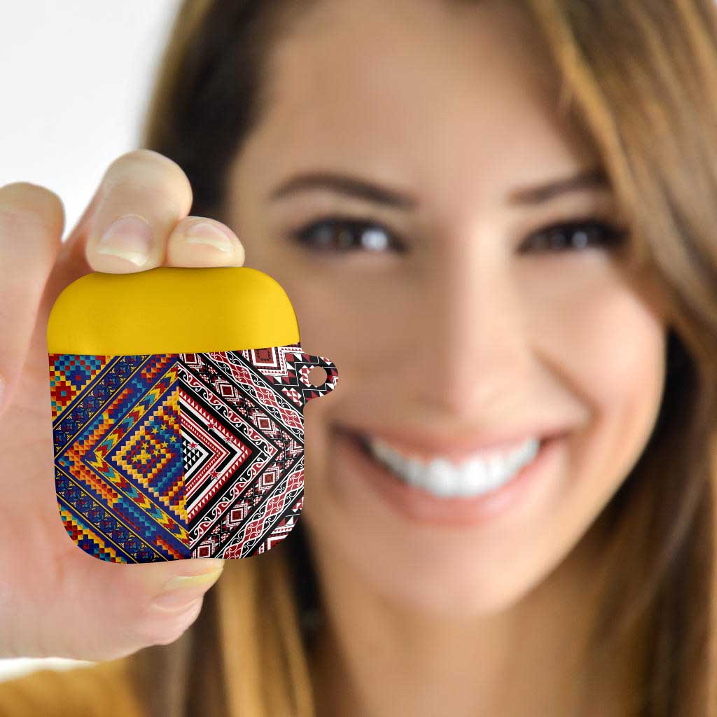 Tuvaluan and New Zealand Culture AirPods Case The Art of Kolose and Taniko LT03 Navy - Polynesian Pride
