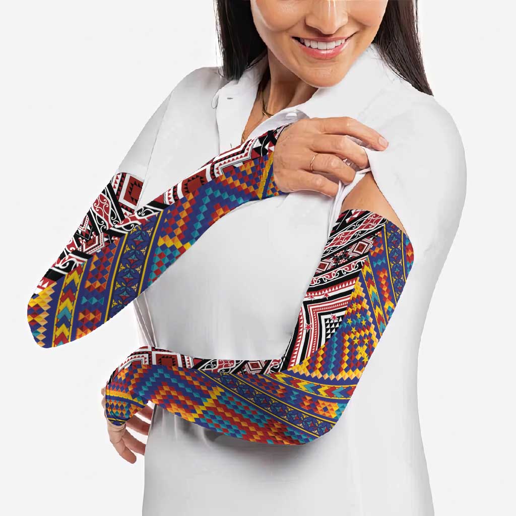 Tuvaluan and New Zealand Culture Arm Sleeves The Art of Kolose and Taniko LT03 - Polynesian Pride