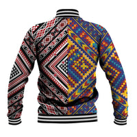 Tuvaluan and New Zealand Culture Baseball Jacket The Art of Kolose and Taniko LT03 - Polynesian Pride