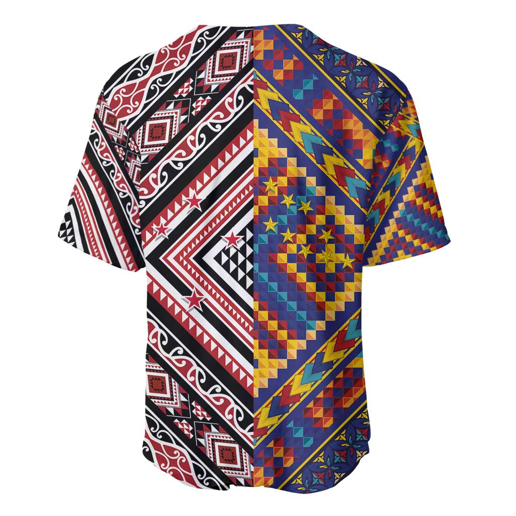 Tuvaluan and New Zealand Culture Baseball Jersey The Art of Kolose and Taniko LT03 - Polynesian Pride