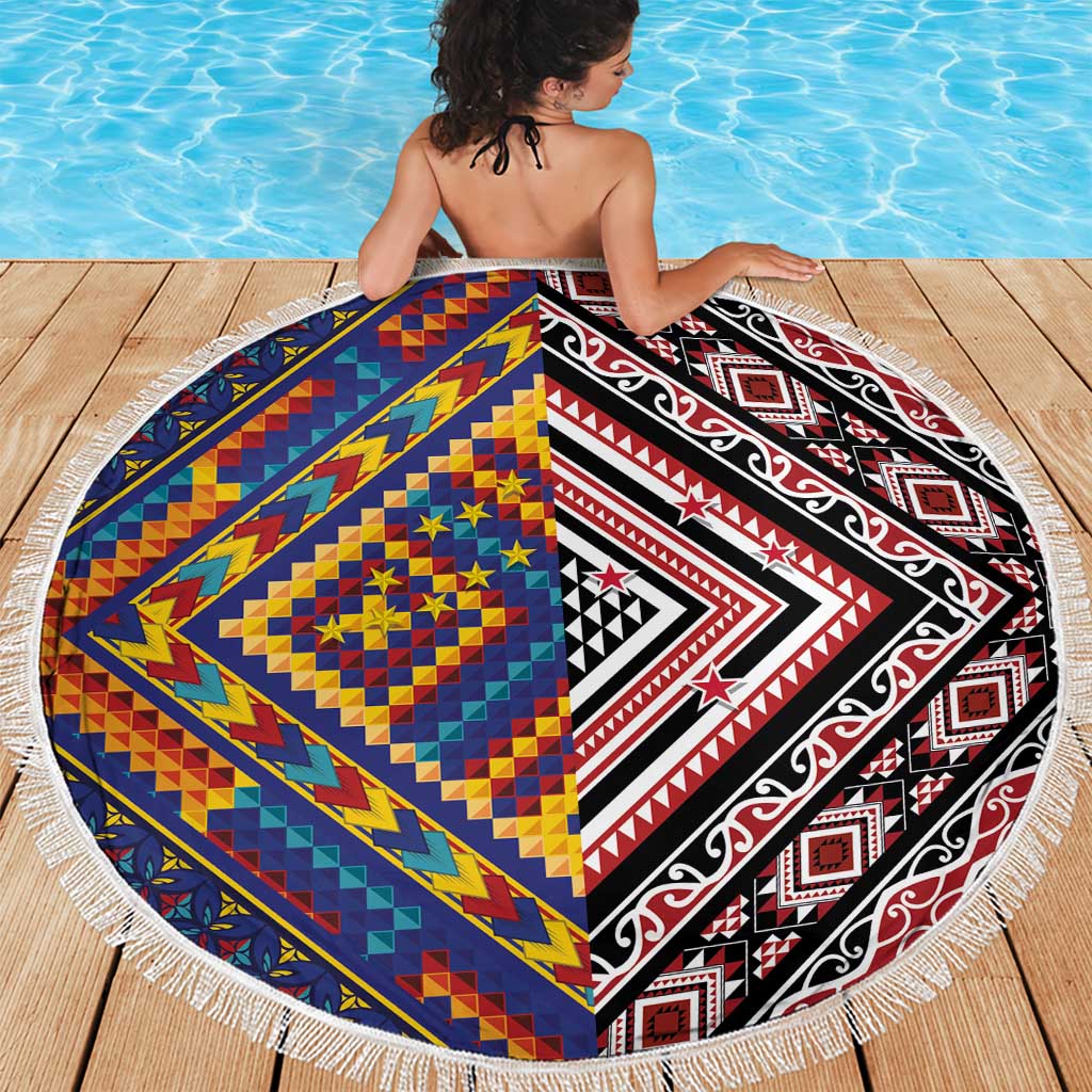 Tuvaluan and New Zealand Culture Beach Blanket The Art of Kolose and Taniko LT03 - Polynesian Pride