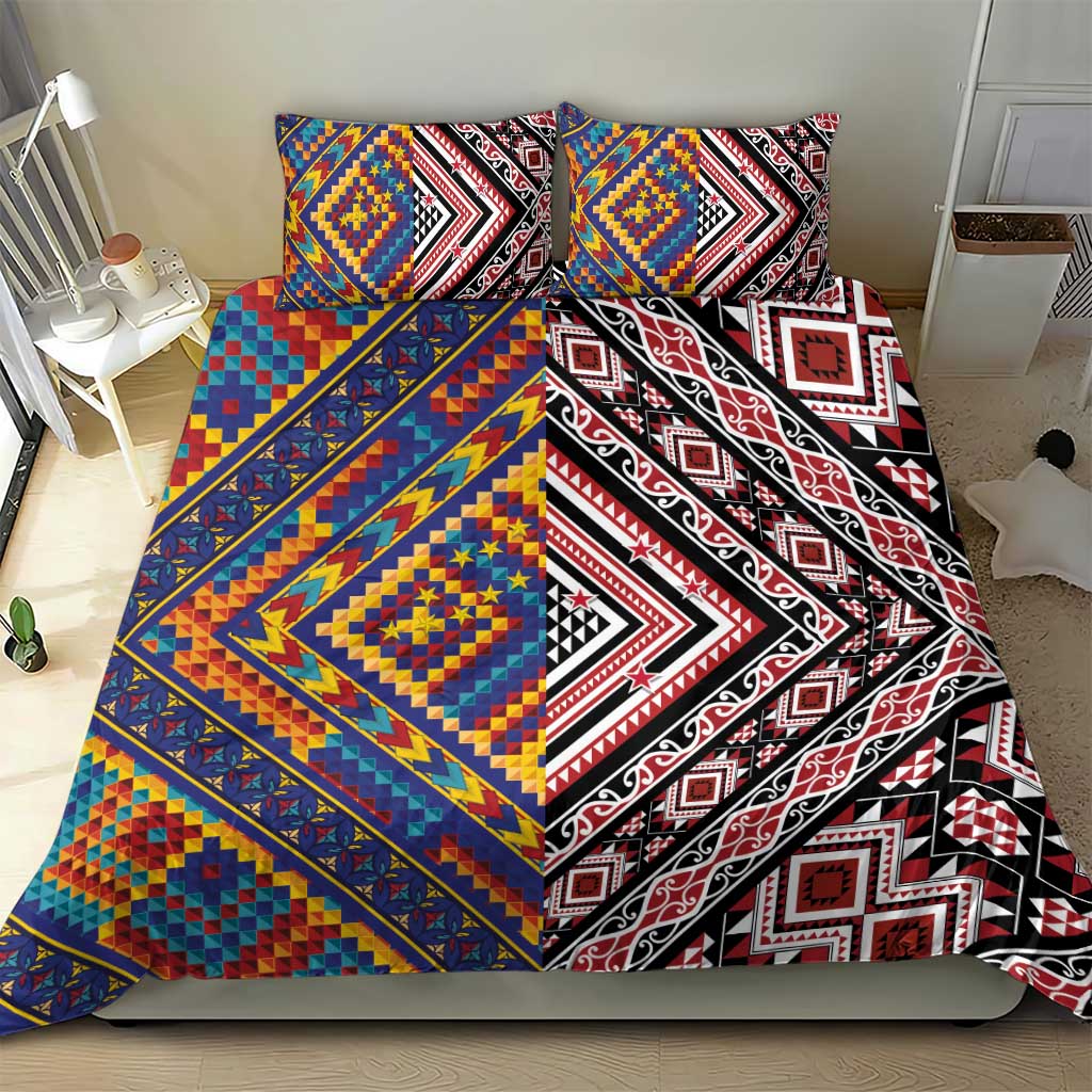 Tuvaluan and New Zealand Culture Bedding Set The Art of Kolose and Taniko LT03 - Polynesian Pride