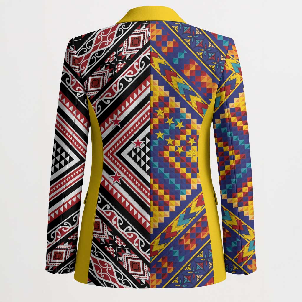 Tuvaluan and New Zealand Culture Blazer The Art of Kolose and Taniko LT03 - Polynesian Pride