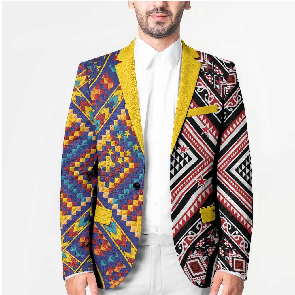 Tuvaluan and New Zealand Culture Blazer The Art of Kolose and Taniko LT03 - Polynesian Pride