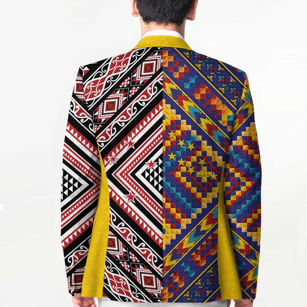 Tuvaluan and New Zealand Culture Blazer The Art of Kolose and Taniko LT03 - Polynesian Pride