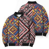 Tuvaluan and New Zealand Culture Bomber Puffer Jacket The Art of Kolose and Taniko LT03 - Polynesian Pride