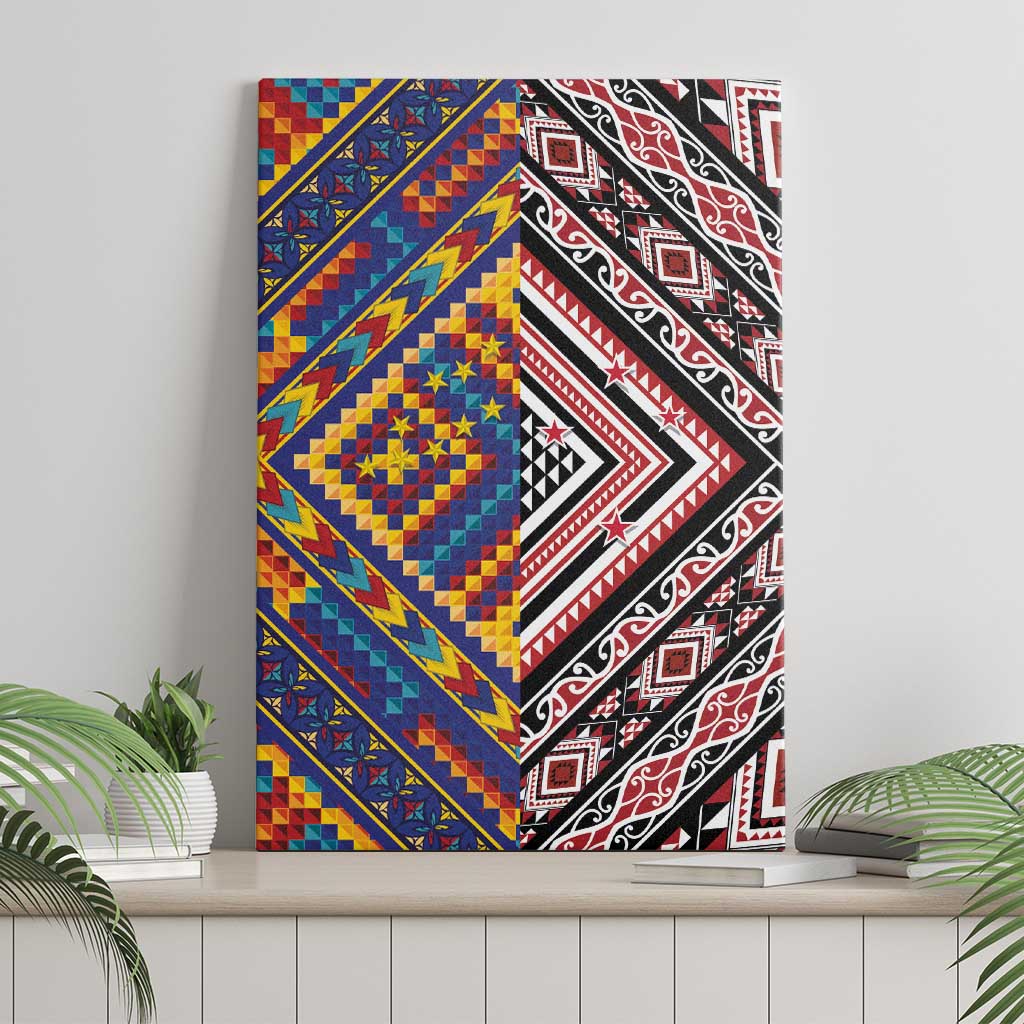 Tuvaluan and New Zealand Culture Canvas Wall Art The Art of Kolose and Taniko LT03 - Polynesian Pride