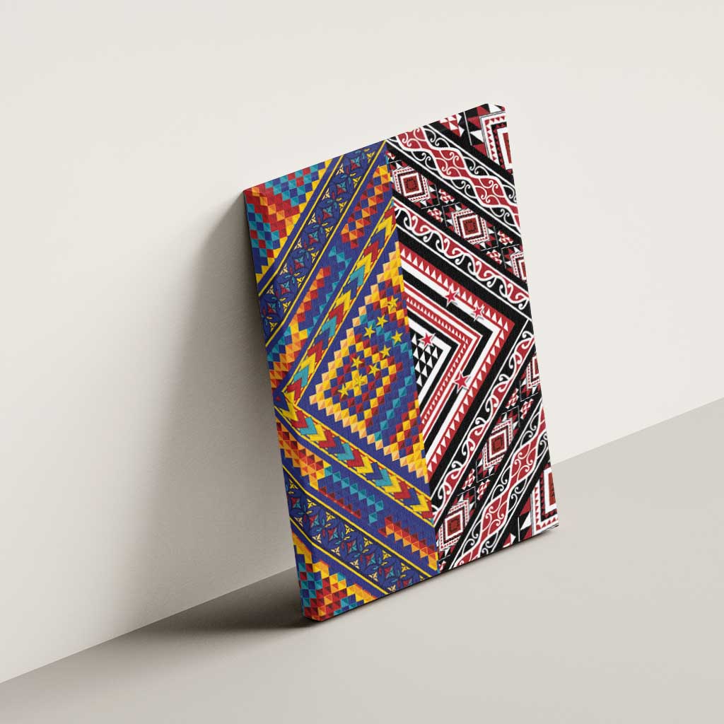 Tuvaluan and New Zealand Culture Canvas Wall Art The Art of Kolose and Taniko LT03 - Polynesian Pride