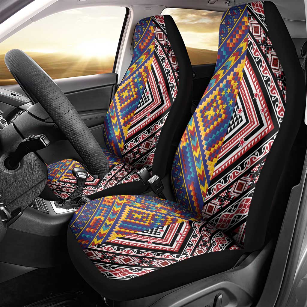 Tuvaluan and New Zealand Culture Car Seat Cover The Art of Kolose and Taniko LT03 - Polynesian Pride