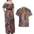 Tuvaluan and New Zealand Culture Couples Matching Off Shoulder Maxi Dress and Hawaiian Shirt The Art of Kolose and Taniko - Polynesian Pride