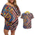 Tuvaluan and New Zealand Culture Couples Matching Off Shoulder Short Dress and Hawaiian Shirt The Art of Kolose and Taniko - Polynesian Pride