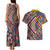 Tuvaluan and New Zealand Culture Couples Matching Tank Maxi Dress and Hawaiian Shirt The Art of Kolose and Taniko - Polynesian Pride