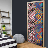 Tuvaluan and New Zealand Culture Door Cover The Art of Kolose and Taniko LT03 - Polynesian Pride