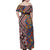 Tuvaluan and New Zealand Culture Family Matching Off Shoulder Maxi Dress and Hawaiian Shirt The Art of Kolose and Taniko - Polynesian Pride