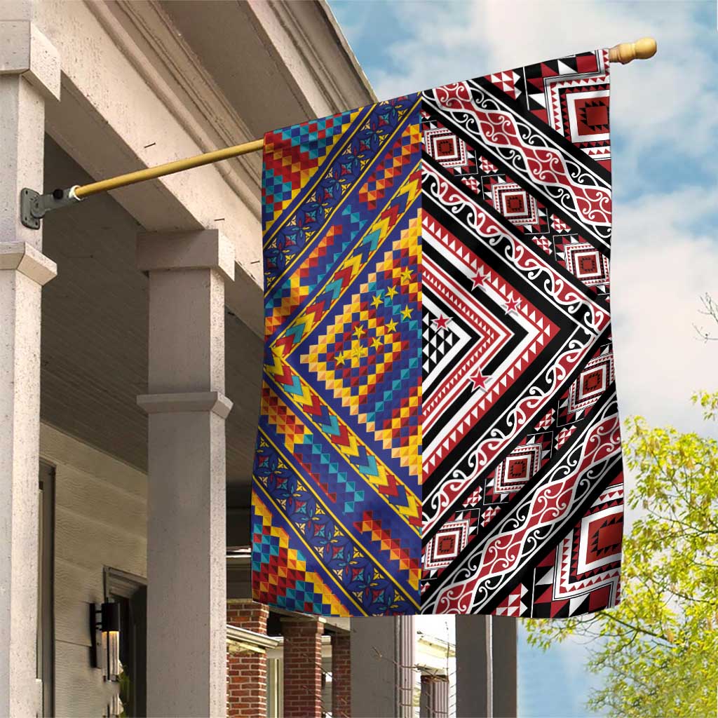 Tuvaluan and New Zealand Culture Garden Flag The Art of Kolose and Taniko - Polynesian Pride