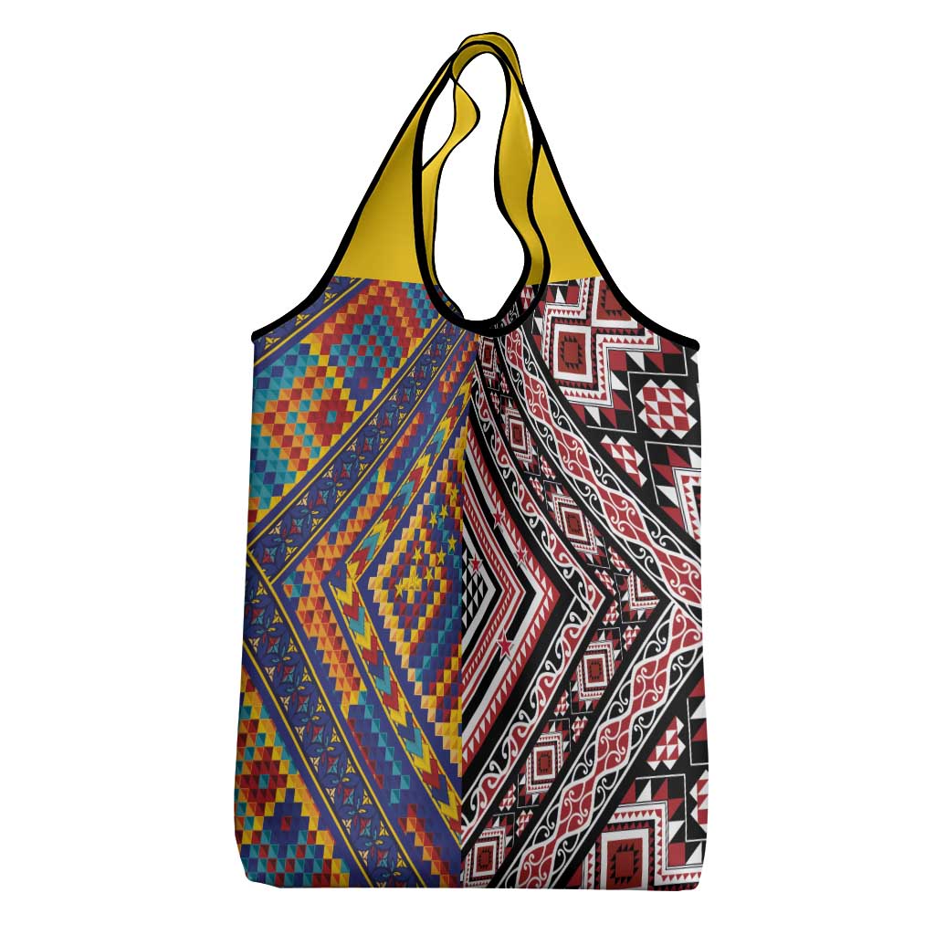 Tuvaluan and New Zealand Culture Grocery Bag The Art of Kolose and Taniko LT03 - Polynesian Pride