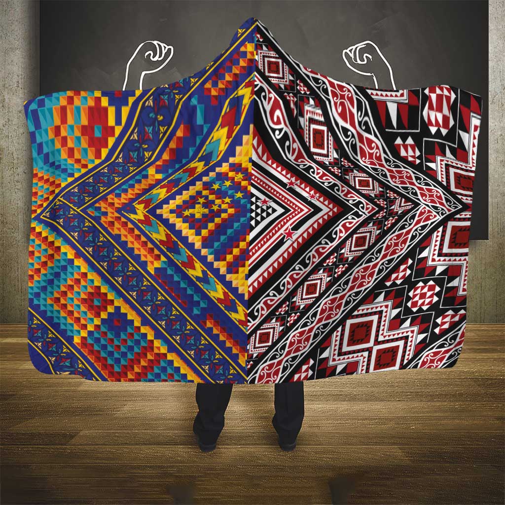 Tuvaluan and New Zealand Culture Hooded Blanket The Art of Kolose and Taniko LT03 - Polynesian Pride
