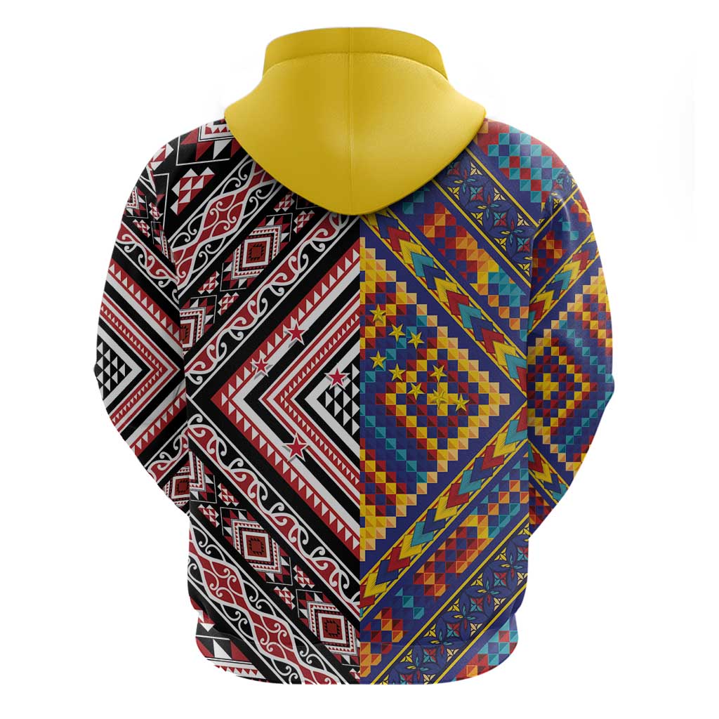 Tuvaluan and New Zealand Culture Hoodie The Art of Kolose and Taniko LT03 - Polynesian Pride