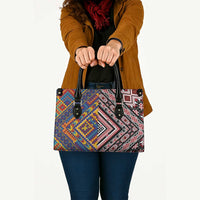 Tuvaluan and New Zealand Culture Leather Bag The Art of Kolose and Taniko LT03 - Polynesian Pride
