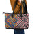 Tuvaluan and New Zealand Culture Leather Tote Bag The Art of Kolose and Taniko - Polynesian Pride