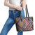 Tuvaluan and New Zealand Culture Leather Tote Bag The Art of Kolose and Taniko - Polynesian Pride