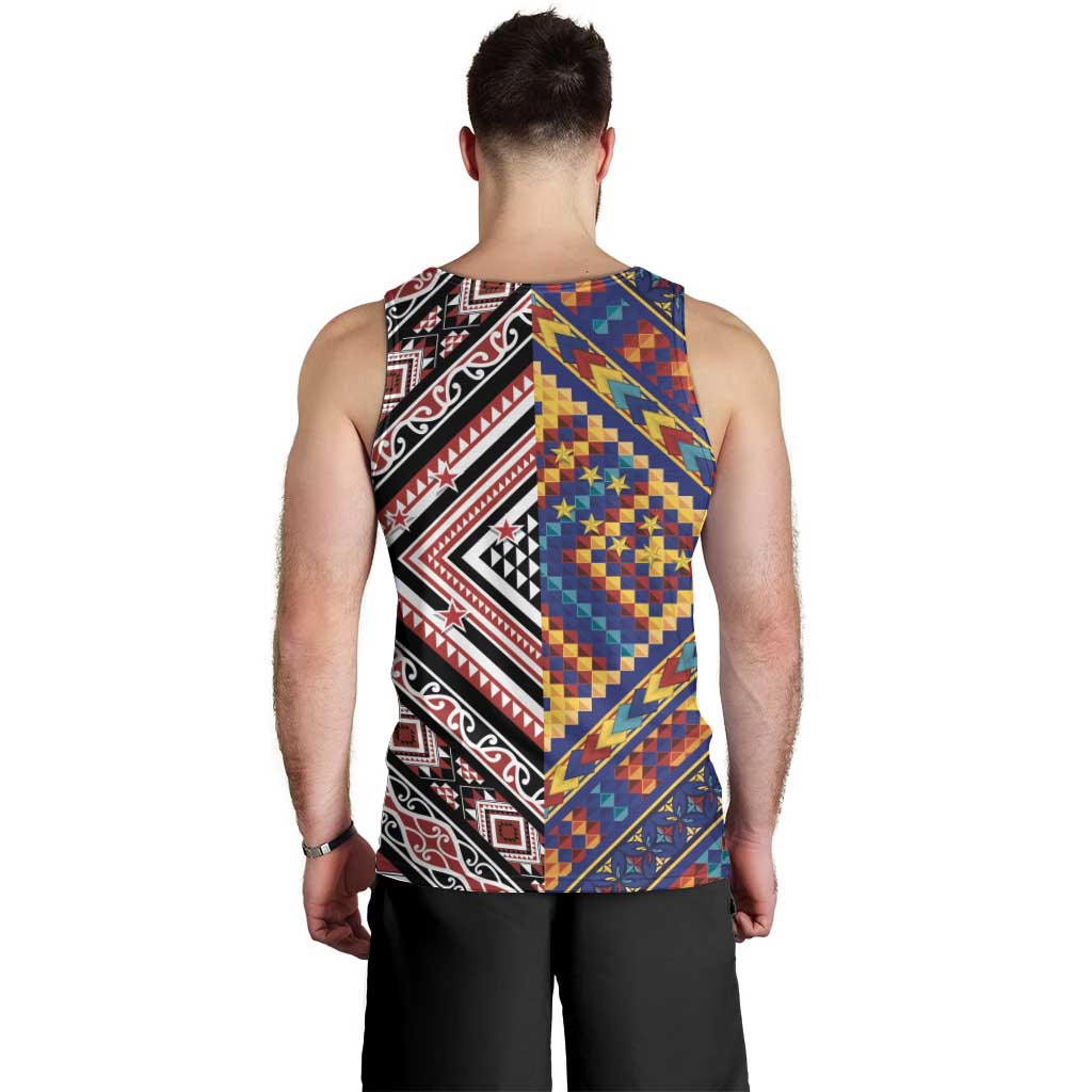 Tuvaluan and New Zealand Culture Men Tank Top The Art of Kolose and Taniko LT03 - Polynesian Pride