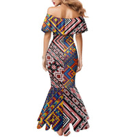 Tuvaluan and New Zealand Culture Mermaid Dress The Art of Kolose and Taniko LT03 - Polynesian Pride