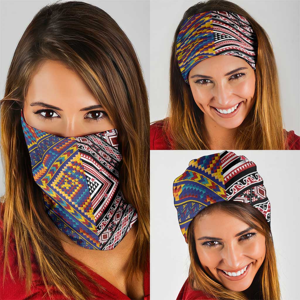 Tuvaluan and New Zealand Culture Neck Gaiter The Art of Kolose and Taniko LT03 - Polynesian Pride