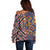 Tuvaluan and New Zealand Culture Off Shoulder Sweater The Art of Kolose and Taniko - Polynesian Pride