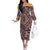 Tuvaluan and New Zealand Culture Off The Shoulder Long Sleeve Dress The Art of Kolose and Taniko - Polynesian Pride
