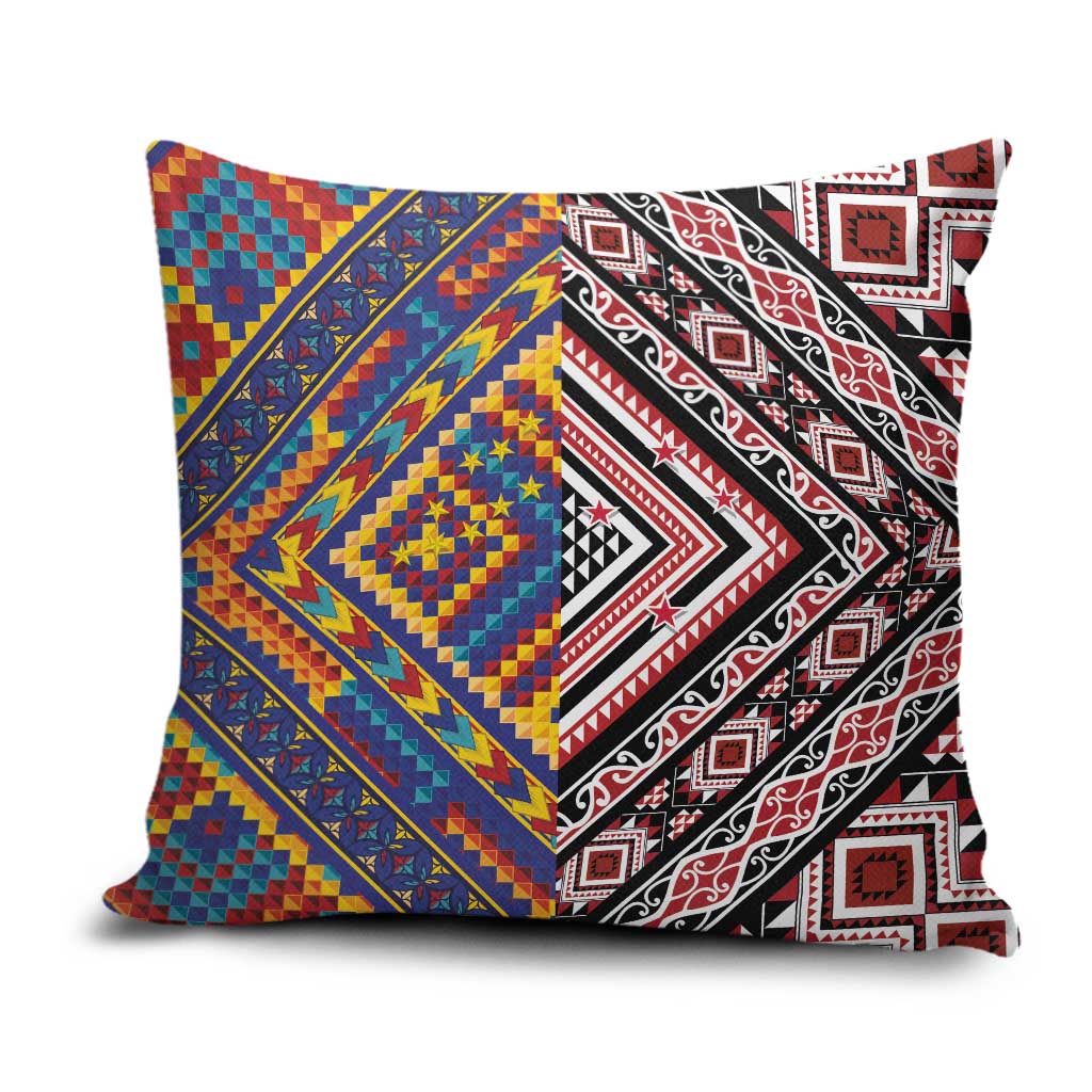 Tuvaluan and New Zealand Culture Pillow Cover The Art of Kolose and Taniko LT03 Navy - Polynesian Pride
