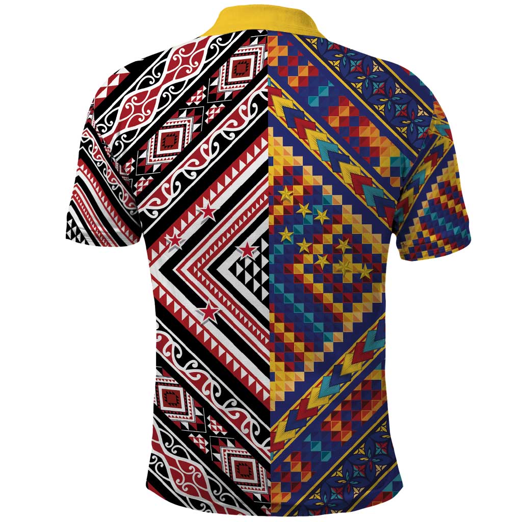 Tuvaluan and New Zealand Culture Polo Shirt The Art of Kolose and Taniko LT03 - Polynesian Pride