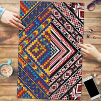 Tuvaluan and New Zealand Culture Puzzle The Art of Kolose and Taniko LT03 Navy - Polynesian Pride