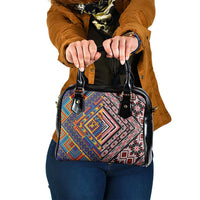 Tuvaluan and New Zealand Culture Shoulder Handbag The Art of Kolose and Taniko LT03 One Size Navy - Polynesian Pride
