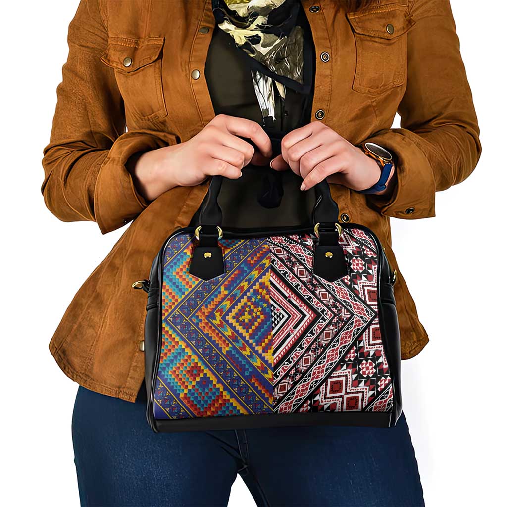 Tuvaluan and New Zealand Culture Shoulder Handbag The Art of Kolose and Taniko LT03 - Polynesian Pride