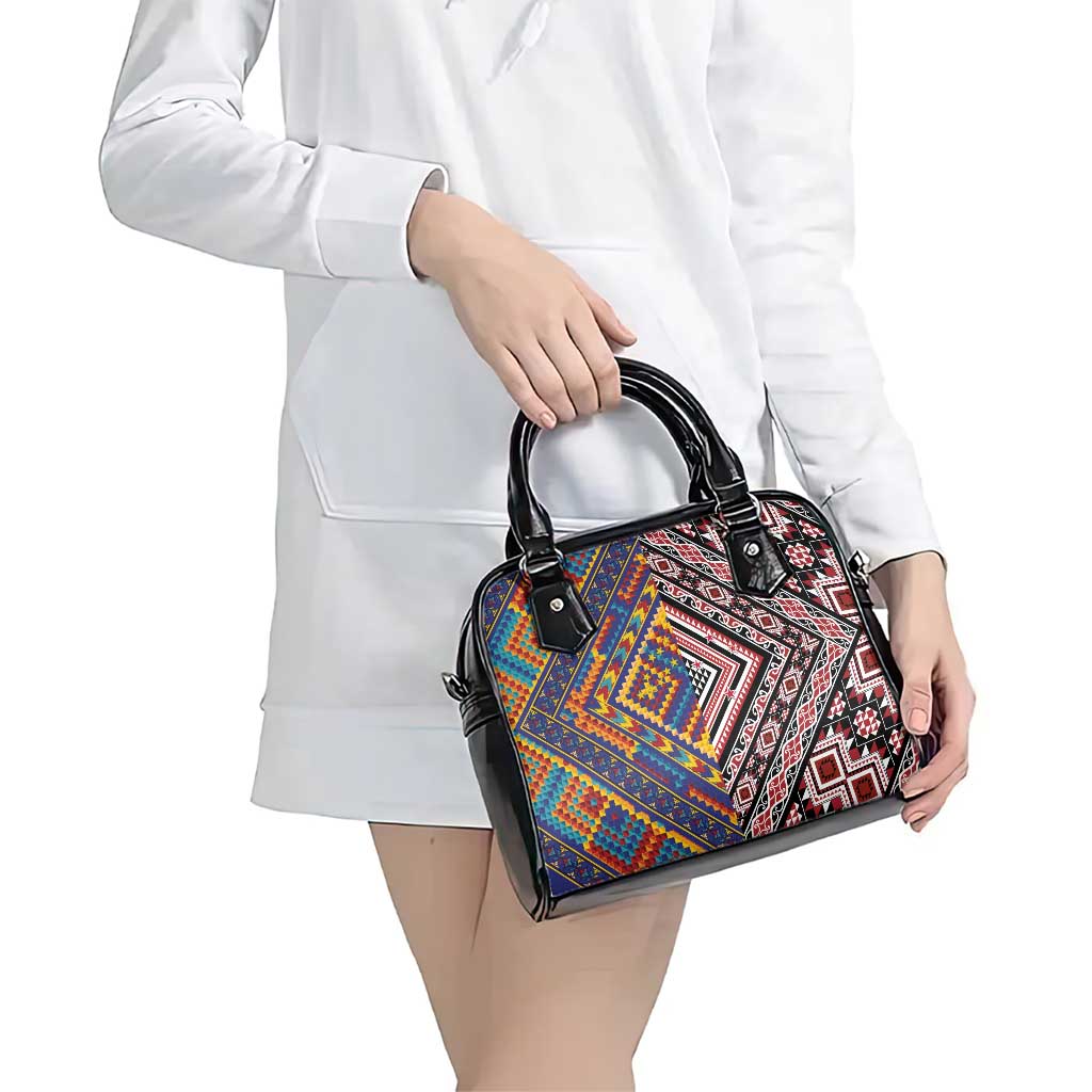 Tuvaluan and New Zealand Culture Shoulder Handbag The Art of Kolose and Taniko LT03 - Polynesian Pride
