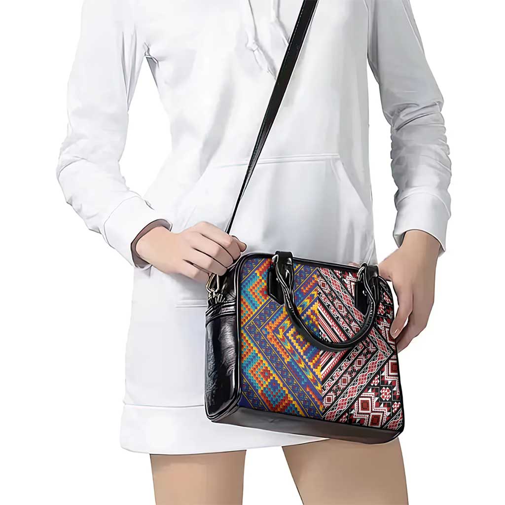 Tuvaluan and New Zealand Culture Shoulder Handbag The Art of Kolose and Taniko LT03 - Polynesian Pride