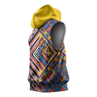 Tuvaluan and New Zealand Culture Sleeveless Hoodie The Art of Kolose and Taniko LT03 - Polynesian Pride