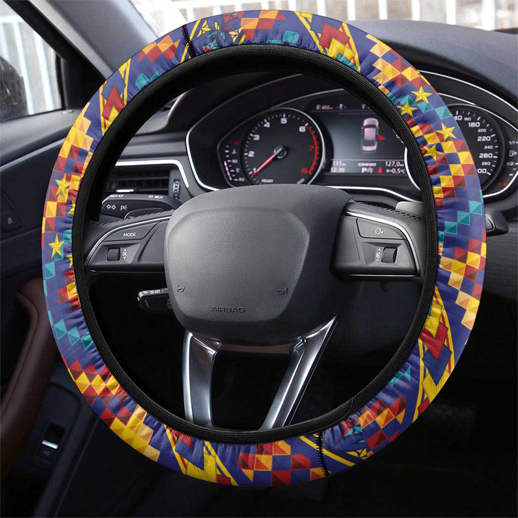 Tuvaluan and New Zealand Culture Steering Wheel Cover The Art of Kolose and Taniko LT03 - Polynesian Pride