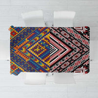 Tuvaluan and New Zealand Culture Tablecloth The Art of Kolose and Taniko LT03 Navy - Polynesian Pride