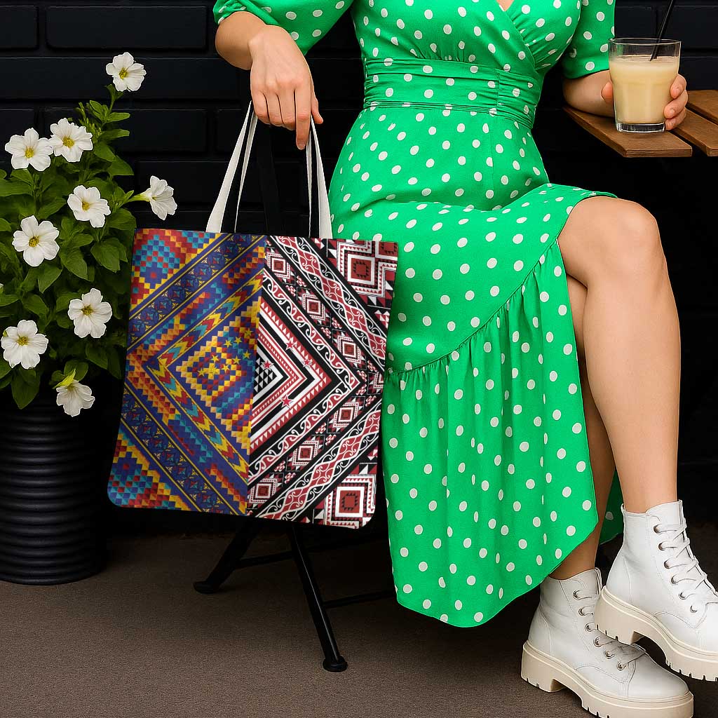 Tuvaluan and New Zealand Culture Tote Bag The Art of Kolose and Taniko LT03 - Polynesian Pride