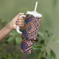 Tuvaluan and New Zealand Culture Tumbler With Handle The Art of Kolose and Taniko LT03 - Polynesian Pride