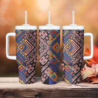 Tuvaluan and New Zealand Culture Tumbler With Handle The Art of Kolose and Taniko LT03 - Polynesian Pride
